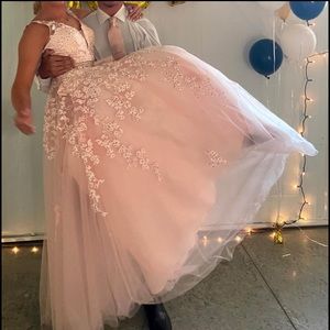 Light pink prom dress